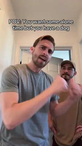 A post by @whenericmetseb on TikTok caption: Happy Father’s Day to all the Dog Daddy’s out there just trying to get some alone time #fypシ゚viral #fyp #lgbt🌈 #lgbt🏳️‍🌈 #mlm #daddy #couples #relatable #funnyvideos 