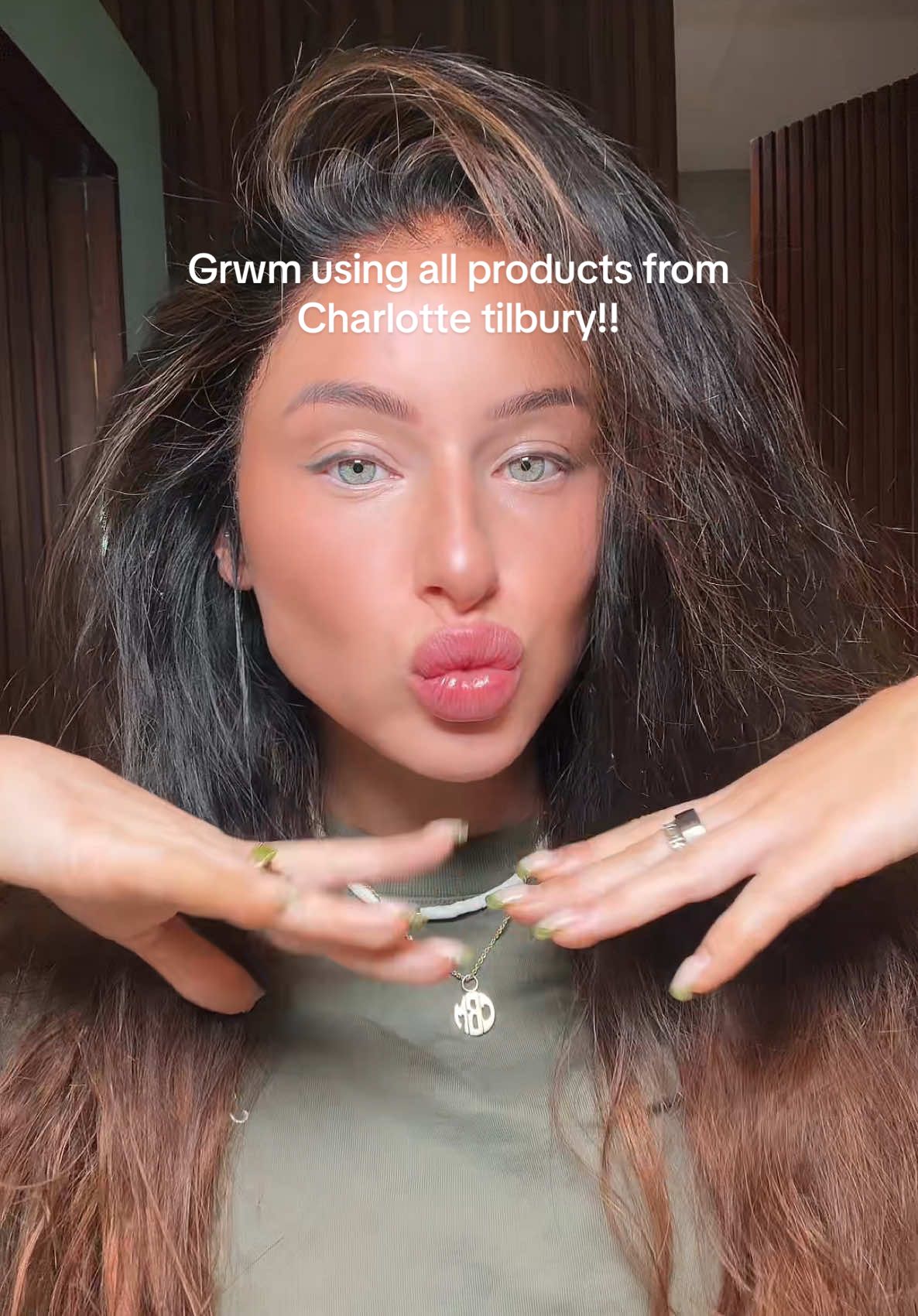 A post by @chl0ebean on TikTok caption: Replying to @Blue_eyed_mary my favorite products from Charlotte tilbury!! #makeup #alopecia #grwm #charlottetilbury #SkinCare 
