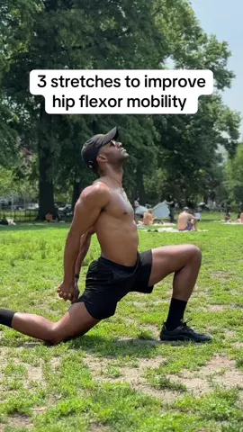 A post by @onedariuswilliams on TikTok caption: Improve hip flexor mobility with 3 stretches. #hipflexors #hipflexorstretch #hipmobilityexercise #mobilitytraining #stretching #fyp 