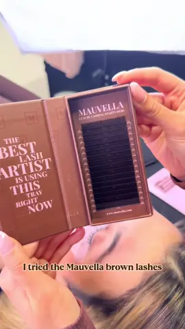 A post by @mauvellalashacademy on TikTok caption: How the brown lash sets turned out ✨🤎 #brownlashes #lashextensions #brownlashesextensions #lashset 