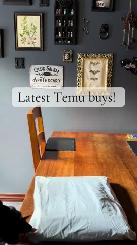 A post by @ccrystalx66 on TikTok caption: #ad got a few more bits for the kitchen from Temu! I’ve been needing a new apron for ages 😂 #Home #homedecor #kitchen #gothic #temu 