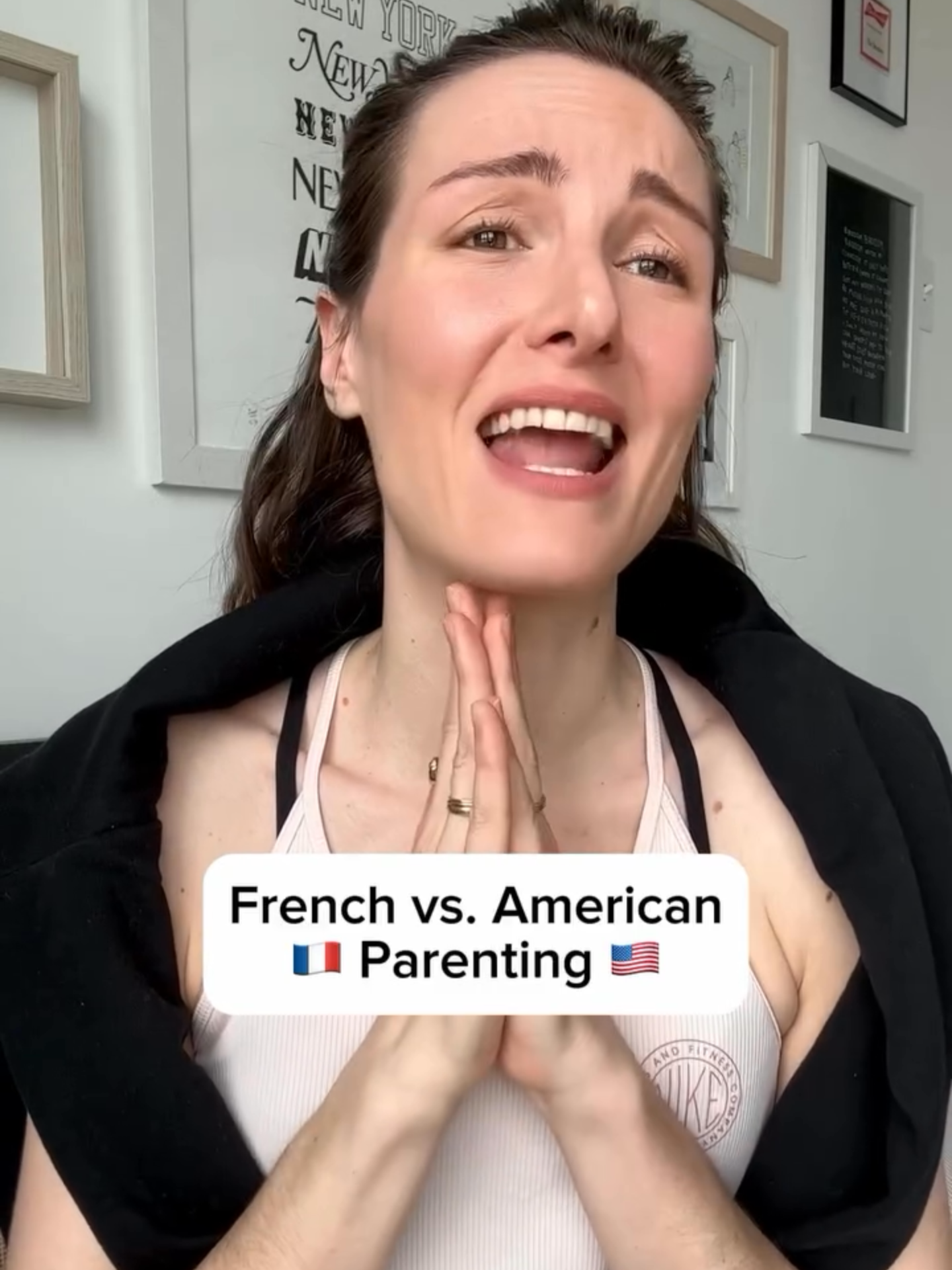 A post by @hellofrenchnyc on TikTok caption: 🇺🇸 USA vs 🇫🇷 France: parenting styles! Motherhood looks different around the world, especially between American and French moms! 👩‍👧‍👦 US moms: gentle parenting, hands-on, more involved 👩‍👧‍👦 French mamans: more structure, independence, and laissez-faire It’s not about better or worse—just different! Parenting is personal, and every mom is doing her best. 💙 💬 Which style feels closest to how you were raised or how you are raising your kids? 💌 For more French cultural insights, subscribe to my newsletter in the link in bio!