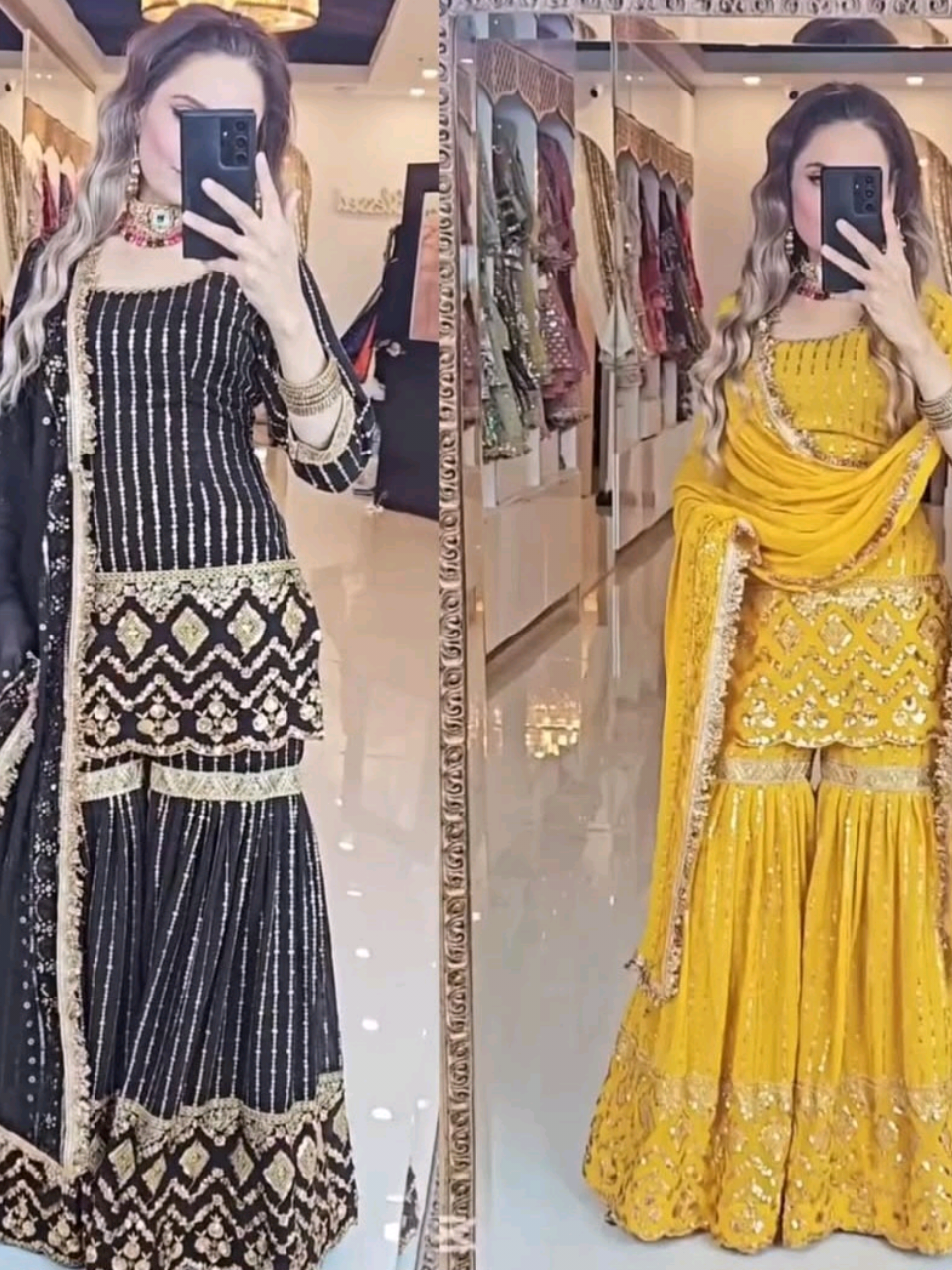 A post by @toni_collection on TikTok caption: #instafashion #bridalwear #indianfashion #weddingsuit #fashionlady #fashionblogger #partywear #lehengacholi #fashionblogger #punjabisuit #sharara #boutiqueclothing #stylecollections #ladiesclothes 