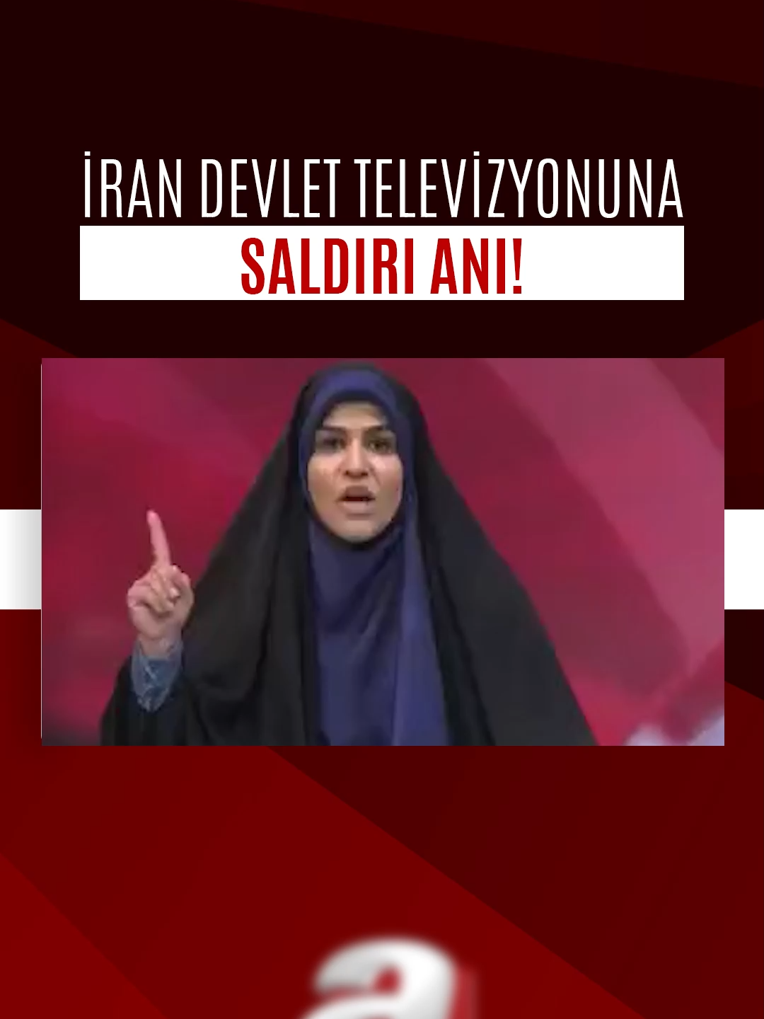 A post by @ahaber on TikTok caption: #SONDAKİKA İran Devlet televizyonuna saldırı anı böyle görüntülendi