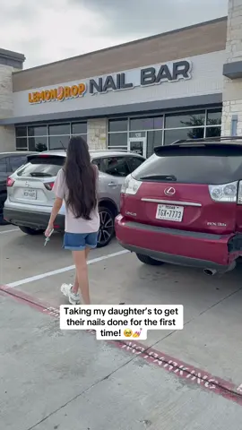 A post by @himandherofficial on TikTok caption: I promised them that when they finished school for the summer they could get them done! 🥹❤️ #family #parenting #parentslife #momlife #nails #cute 