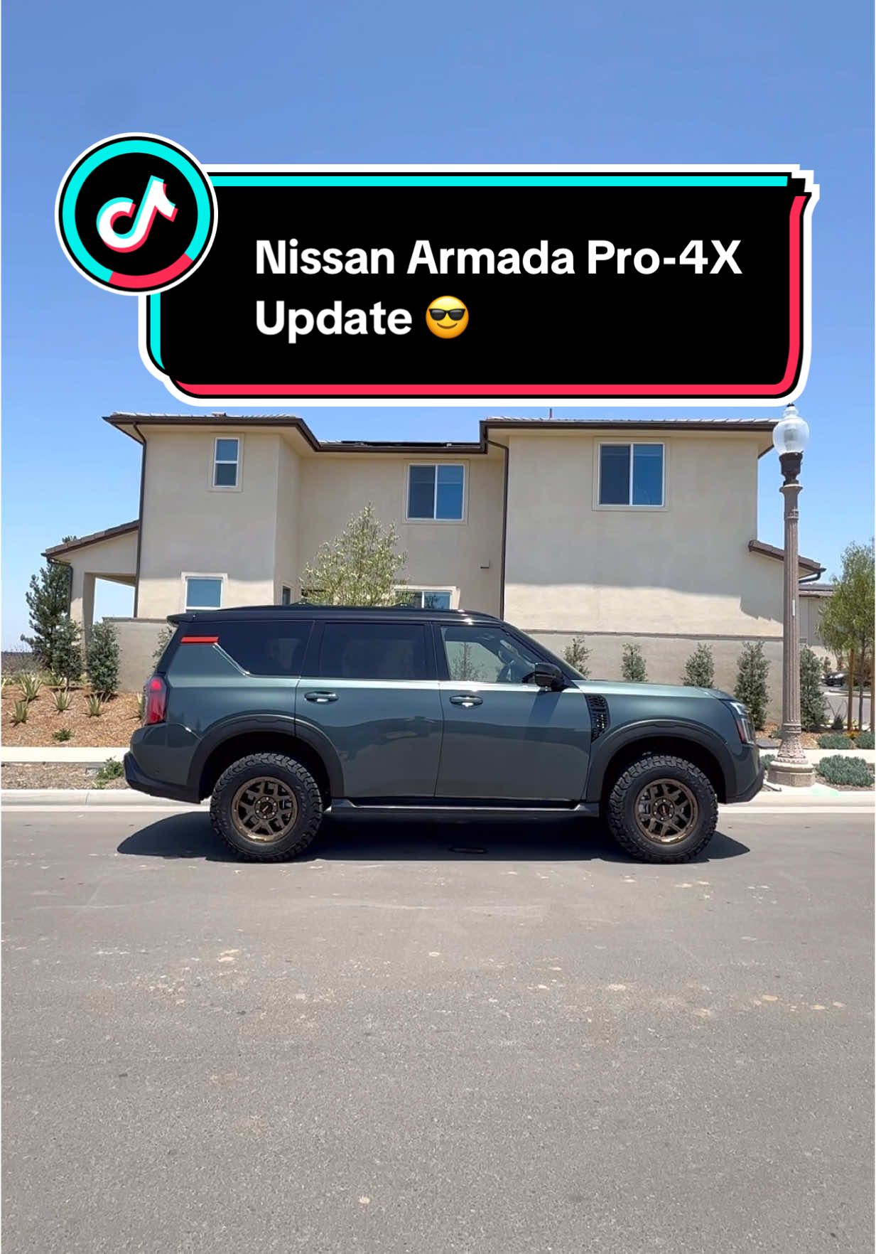 A post by @forrestsautoreviews on TikTok caption: Still figuring out if it’s worth $70K but I do know that America needs that compressor on this trim level ASAP! Also, I appreciate that the bar helps make the car safer but you couldn’t engineer it back by like 3 inches. 😭🤷🏽‍♂️  • • • • • #nissan #armada #pro4x #suv #foryoupage #foryou 