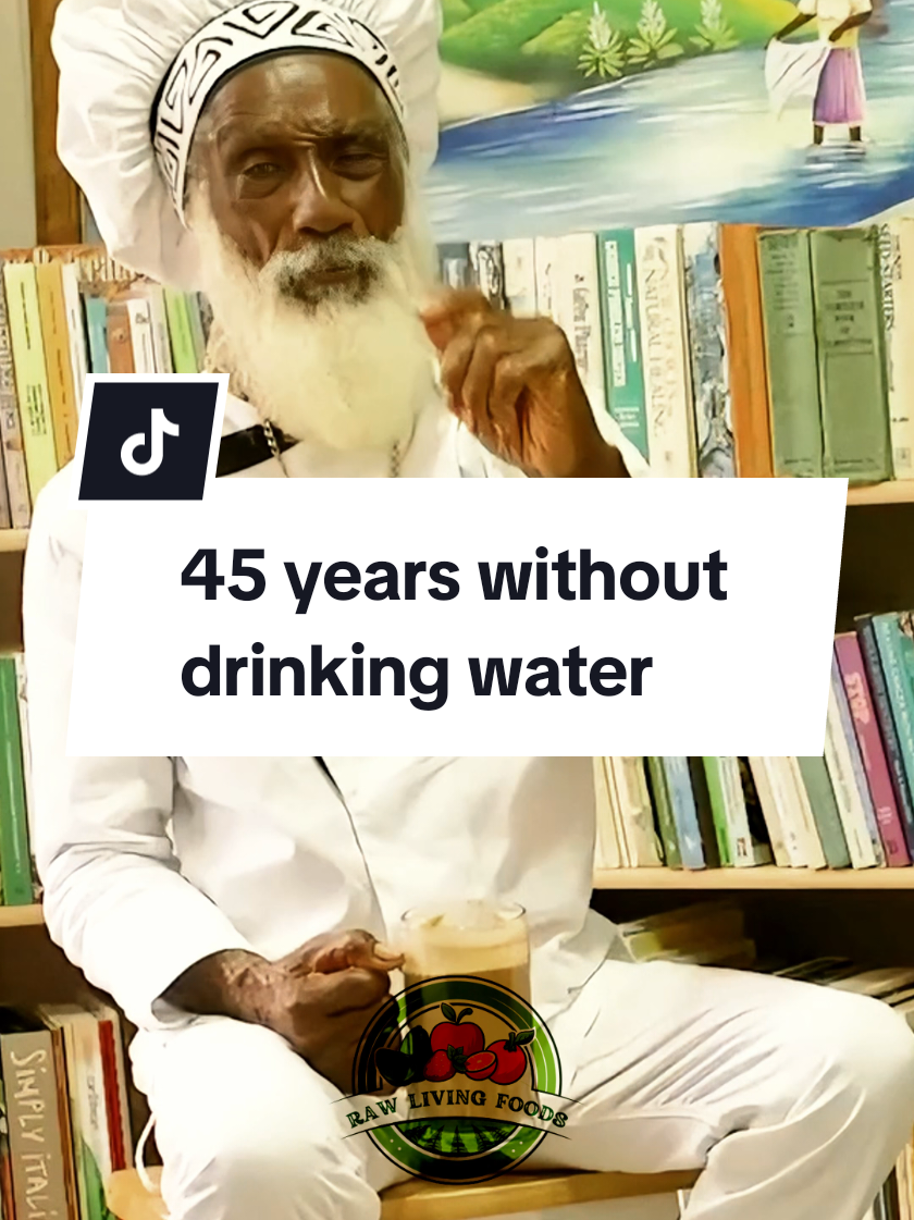A post by @rawlivingfoods on TikTok caption: At 76, Dr. Aris Latham Hasn't Had Water in Over 40 Years! 🤯 Not Sick, 20/20 Vision. Drinking Only Coconut water/milk... - #natural #organic #rawfood #health #advice #healthy #vegan #diet #healthtips #fasting #herbs #livingfood #fruit #vegetables #coconut 