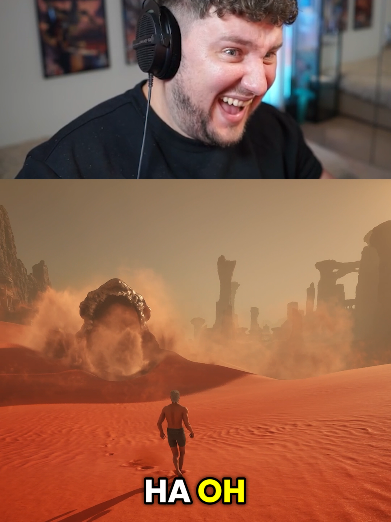A post by @butchx3 on TikTok caption: when the worm chases you 😭 when the worm hunted me 😭😭😭 #duneawakening #scary #fyp #Viral