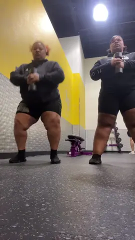 A post by @jaenecolee on TikTok caption: Squats at Planet Fitness with baby sis @Jaee | SAHM | Motherhood ✨🌸 #fyp