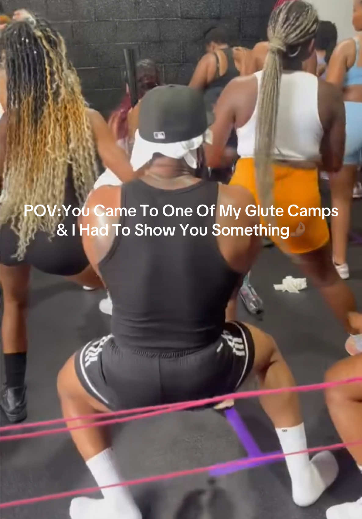 A post by @deathstrokefitness on TikTok caption: Ladies Have Ever been to one of my glute camps? If you haven’t just know when we dance at the end of class & you challenge me…. I can show you some 🤌🏾😂 look at my name lol #glutesworkout #fitnessclass #goodknees 
