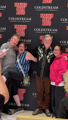 A post by @trailerparkboysofficial on TikTok caption: Freddy, you animals! Big thanks for showin’ up and gettin’ greasy with us at the @Coldstream Clear event at ANBL yesterday!  #TrailerParkBoys #Coldstreamclear #fredericton #frederictonnb 