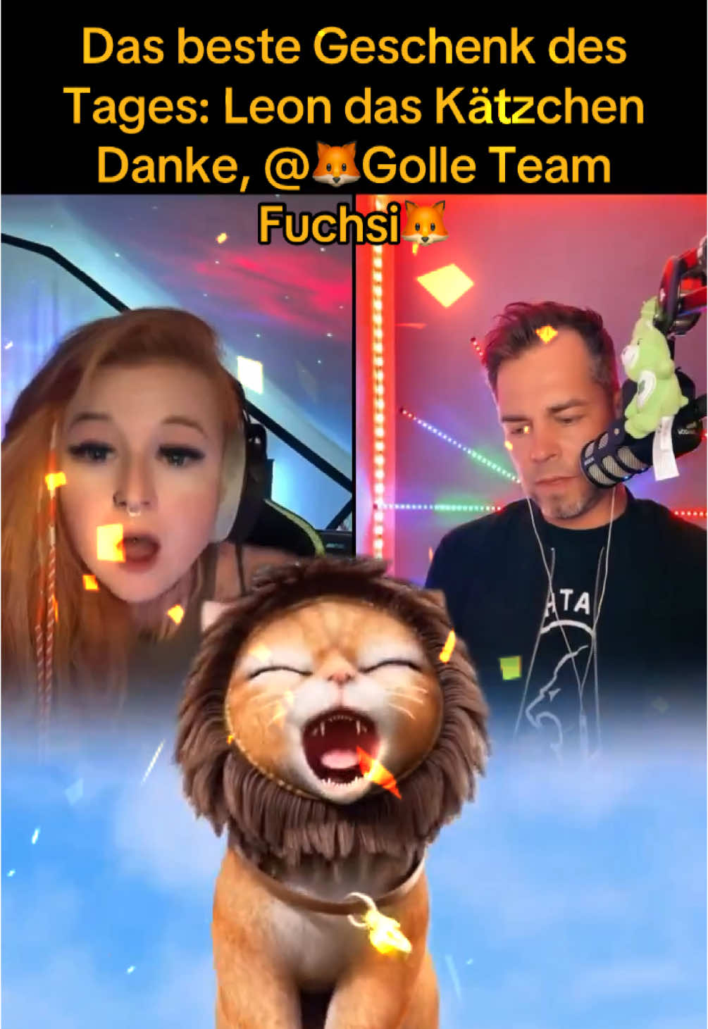 A post by @bunte005 on TikTok caption: 🦊Golle Team Fuchsi🦊, danke für dieses wunderbare Geschenk, das du mir in meinem LIVE gesendet hast! Daran werde ich immer gerne zurückdenken.@🦊Golle Team Fuchsi🦊 #tiktoklive #livehighlights #livegift #leonthekitten #leondaskätzchen 