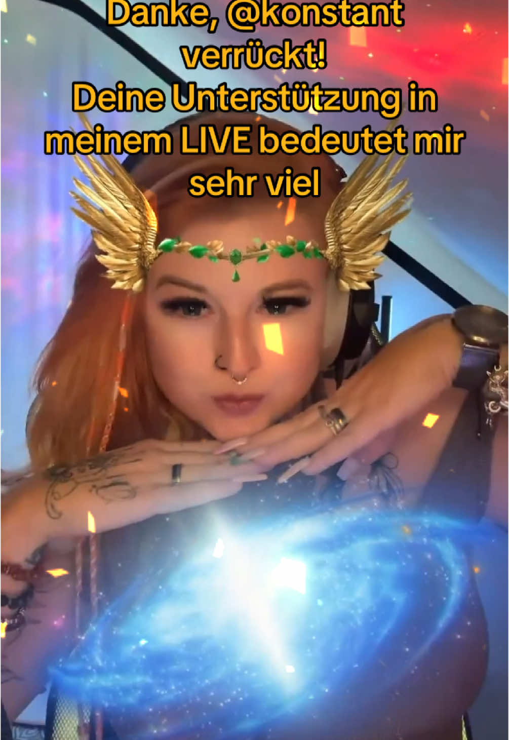 A post by @bunte005 on TikTok caption: konstant verrückt, vielen Dank für die unglaubliche Unterstützung bei meinem LIVE! Ich werde weiterhin interessante LIVE-Inhalte erstellen!@konstant verrückt #tiktoklive #livehighlights #livegift #feathermask #xxxlflowers 