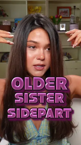 A post by @rachelocool on TikTok caption: OLDER SISTERS LETS GO (Like I said check out @dellara serving up so much useful info rn❤️❤️) #sidepart #hairtutorial 