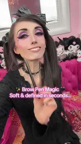A post by @eugeniaxo on TikTok caption: Soft, natural brows in seconds? Yes please 💖🖤 This @Anastasia Beverly Hills Brow Pen is so easy to use and gives the prettiest defined strokes! 🖤 Perfect for that lifted shape or even a full brow moment ✨ I love how sharp the tip is and how natural it still looks.. totally obsessed! Would you try this kind of felt-tip brow pen? #makeup #anastasiabeverlyhills #browpen #softglam #browtutorial #tiktokshop #makeupdemo #grwm #makeuptok #anastasiabrows 