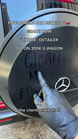 A post by @atfcardetailing1 on TikTok caption: My POV as a mobile car detailer! 🚗detailing this brand new G wagon downtown! 👀y’all go ahead on judge how the TikTok detailer did idk afar im doing😪 #cardetailing, #detailing, #satisfying, #cleaning, #asmr 