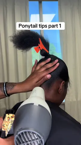 A post by @donesharenae on TikTok caption: Try this one simple fix to see a difference in your ponytail mold. You want the head to be up right while molding the back and not down forwards their laps. 🦄 #ClevelandHairstylist #SleepPonytail #sleekpony #HalfUphalfDown