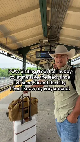A post by @couponing4beginners on TikTok caption: 🏙️Visiting NYC; I tell hubby to let me take the lead; since I’ve seen SATC I feel I know my way around. 💃🏻🤣 #nyc #satc #subway #newyork 