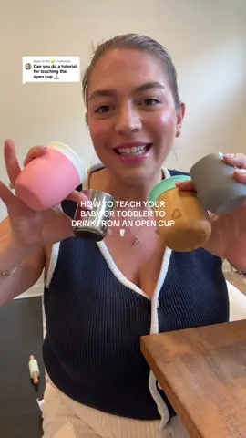 A post by @cassidyandkids on TikTok caption: Replying to @Mel 🙃 how and why to teach your baby to drink from an open cup starting at 6 months old 🥛  #babycups #toddlercup #babydevelopment #babymusthaves #startingsolids #babytips #cassidyandkids #babymilestones #opencup #slpsoftiktok #wholemilk #weaning #6monthsold 