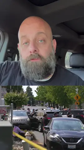 A post by @photogsteve81 on TikTok caption: UPDATE: the shooter was not actually a security guard. But is still cooperating with police.  #info #news #update #run 