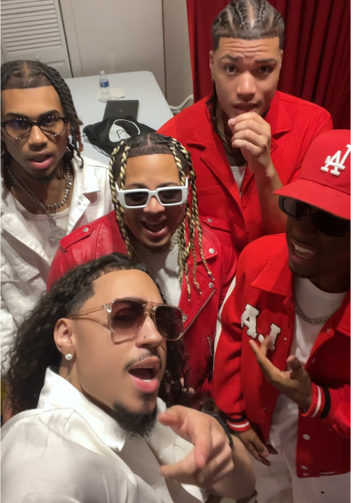 A post by @officialfranciscoburgos on TikTok caption: some Aventura for our backstage warmups 🇩🇴 #fyp #parati #romeosantos #nyc #dominican  #viral #trending #bachata 