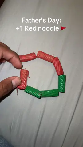 A post by @adrian_peru on TikTok caption: Dad said he would pay me $100 if I ever made a bracelet that fits him 🤦🏽‍♂️💔📿 #FatherSonTradition #AbsentBracelet #BadNoodles #JumpRope #Years #Compilation #FathersDay 