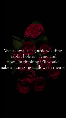 A post by @ccrystalx66 on TikTok caption: #ad I was looking for Halloween skeletons and ended up here. How cool would this be as a Halloween theme!? We could do a Halloween party I could make a big cake. It would be amazing!  #gothic #wedding #halloween #temu use code acw695773 for a coupon bundle! 