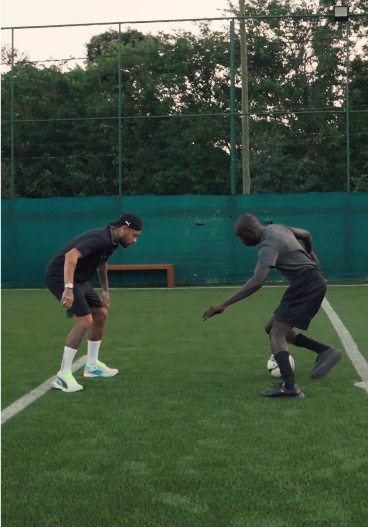 A post by @khaby.lame on TikTok caption: Yes, it was a good dream… I dribbled Neymar. Then I woke up and he told me, “Go get me some water.” #learnfromkhaby #comedy #neymar #football