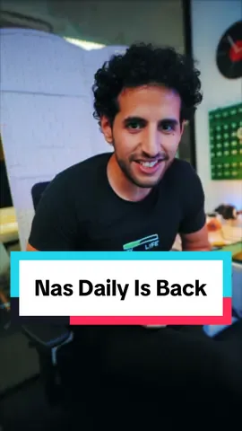 A post by @nasdaily on TikTok caption: Nas Daily is back.  100 Lessons from History with AI starts today. That’s 1 minute, see you tomorrow!