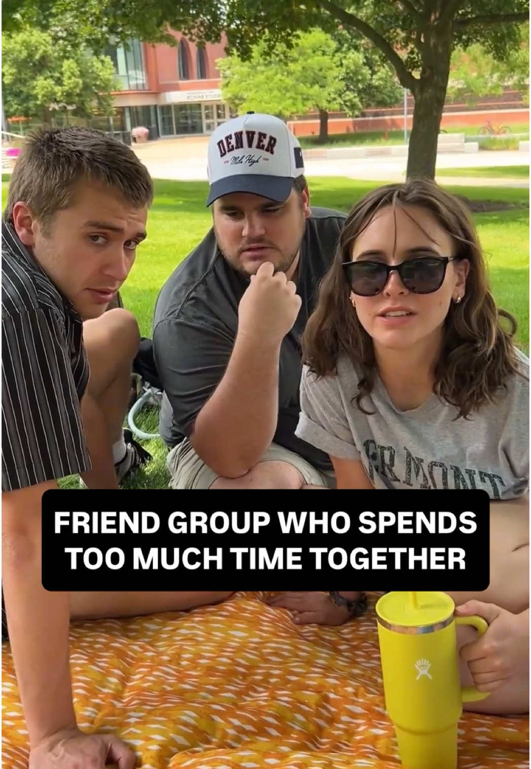 A post by @collegelifeshorts on TikTok caption: we need to find some new friends. but not rn @lydia #collegelife #friends #besties #campuslife 