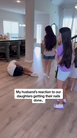 A post by @himandherofficial on TikTok caption: It was not that much btw.. 😮‍💨😅 #family #parenting #parentslife #momlife #nails #cute #girldad #dads #moms #cute #funny #parents #husbandwife 