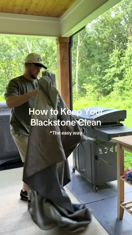 A post by @tylergrowthlife on TikTok caption: How to keep your Blackstone clean the easy way #dayinthelife #outdoorcooking #blackstone #fyp #backpatio #blackstonegriddle 