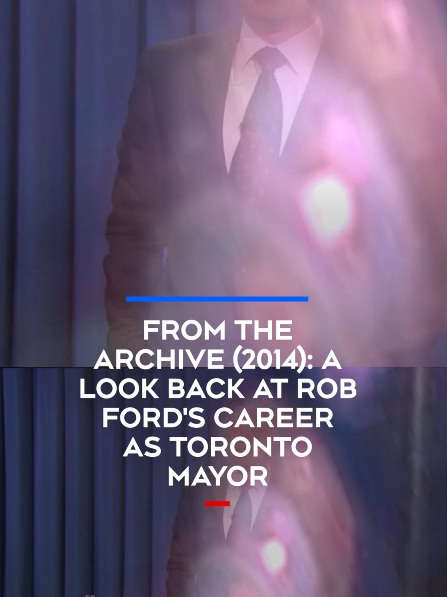 A post by @cp24breakingnews on TikTok caption: From the archive (2014): A look back at Rob Ford's career as Toronto mayor #cp24 #news #toronto #robford