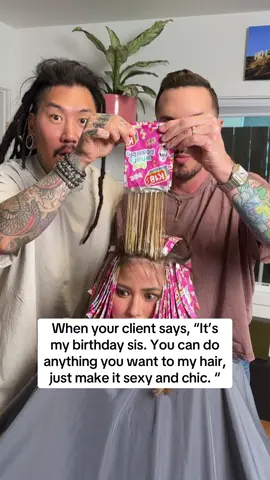 A post by @alfredo_lewis on TikTok caption: Did we eat this blonde bob lob haircut on one of our favorite clients for her birthday by myself & @Philip Wolff ? #blonde #bobhaircut #fypage #balayage #hairtutorial #hairgoals 