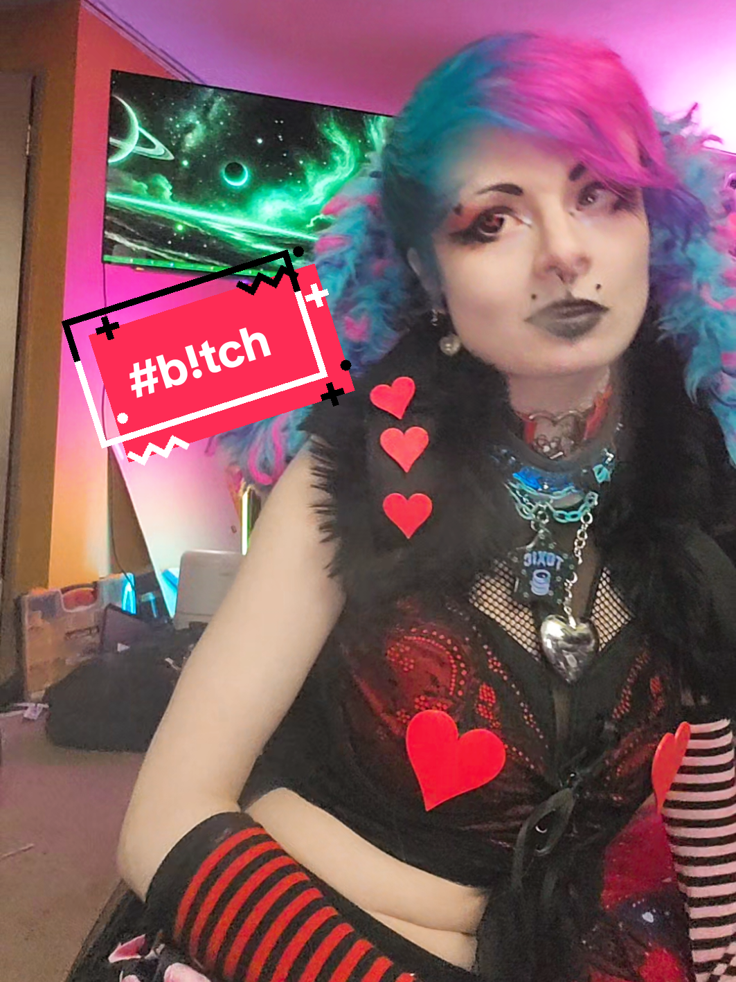 A post by @sugarsarz.inthestarz on TikTok caption: #bitch #backboneofthevees #respectless #hazbinhotel #hashbrownmotel #hellaverse #vivziepop #velvettehazbinhotel #velvettecosplay 