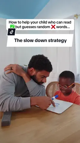 A post by @toddlerscanread on TikTok caption: Some kids like to speed 🏃🏽 through tasks and reading is one of them. This kid is proficient in a lot of reading skills for his age, but he likes to go fast which leads him to guessing so he can get to the next thing. If your kid is the same, you want to cut this habit early so they don’t end up frustrated later when guessing doesn’t work. Try this lesson with your kid that likes to go fast to help! #readingtipsforparents #readingskills #phonicsforkids #toddlerscanread 