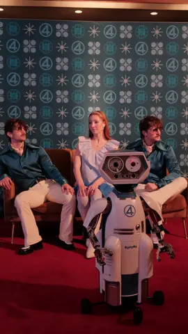 A post by @melissabecraft on TikTok caption: When H.E.R.B.I.E. rolls into the party… you have to dance! Just imagine being at a @Marvel Entertainment event and suddenly a real-life H.E.R.B.I.E. from the upcoming #TheFantasticFour film shows up. What else can you do but bust a move? Dc: @TWiNSAUCE 