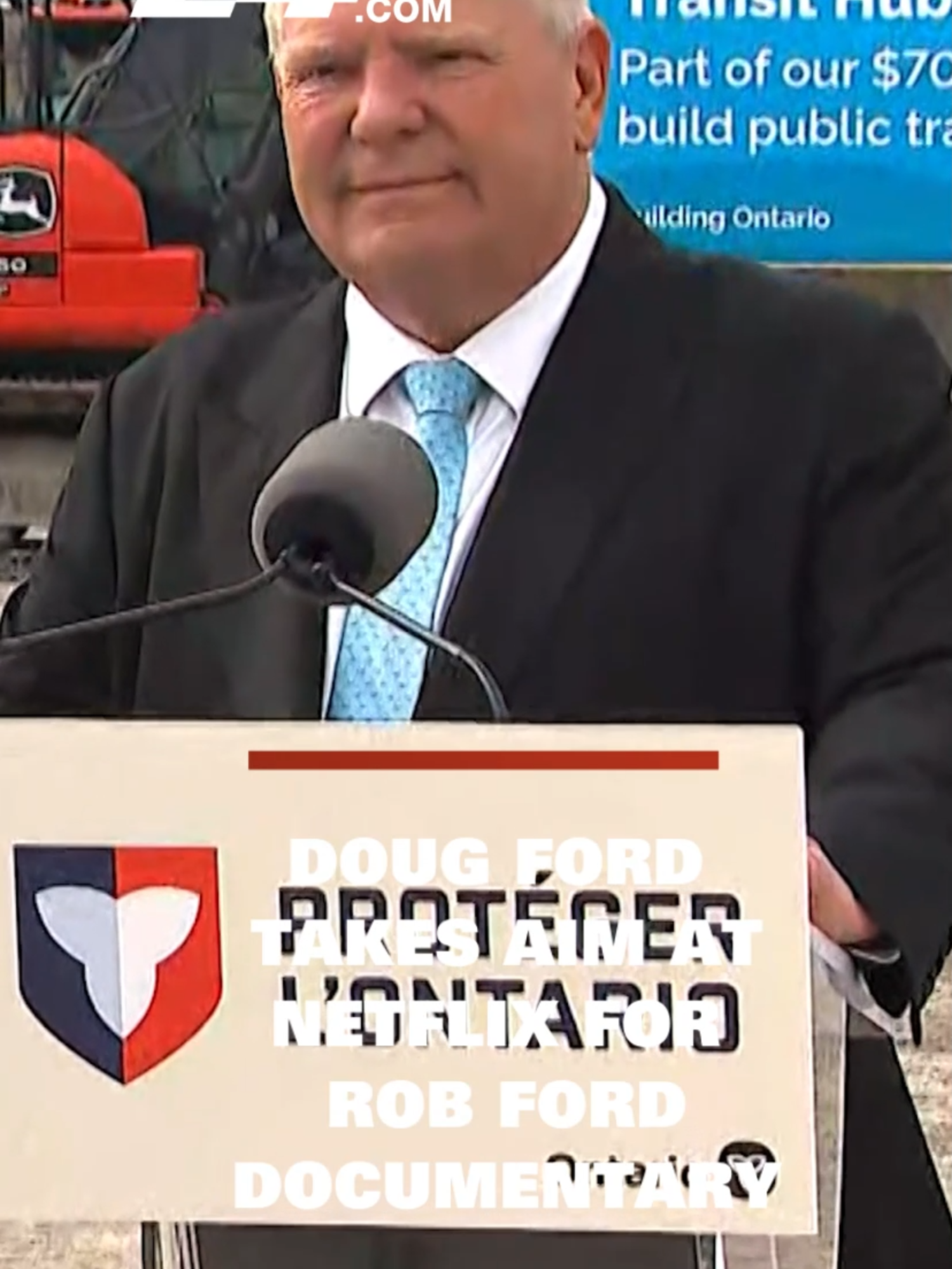 A post by @cp24breakingnews on TikTok caption: ‘I’m not going to watch it they’re disgusting people’: Premier Ford takes aim at Netflix for documentary Doug Ford says Netflix should let Rob Ford ‘rest in peace’ after the streaming service released a documentary about his late brother. #cp24 #news #toronto #dougford