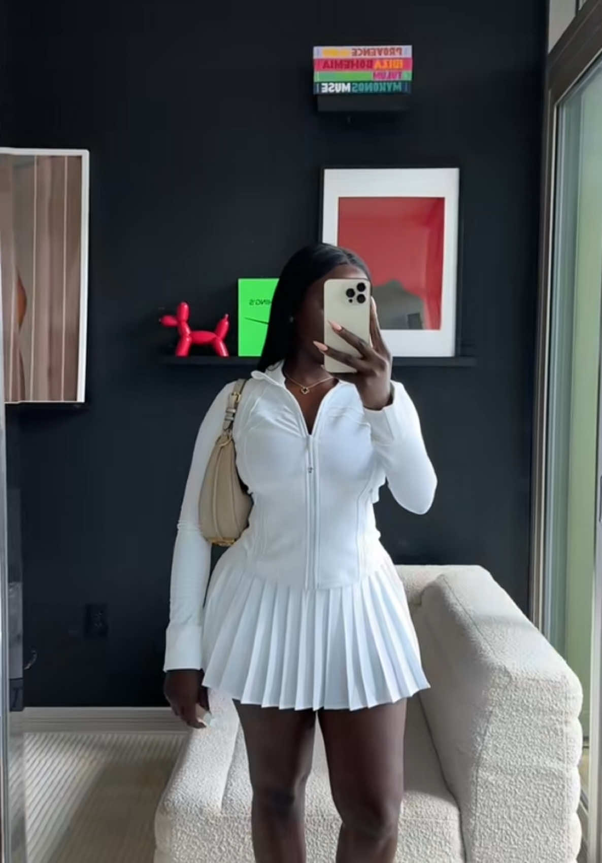 A post by @ on TikTok caption: Tennis 🎾 outfits have became a favorite.  #tennisoutfit #fyp #blackgirlluxury 