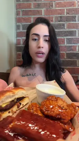A post by @skylarrr_marie on TikTok caption: @Chili’s Grill & Bar date with my sister except we bickerd with each other the whole time 🤣🤣 ##sister##skylarmarie##foodtok##foodie##eatwithme##chilis##tripledipper##siblings