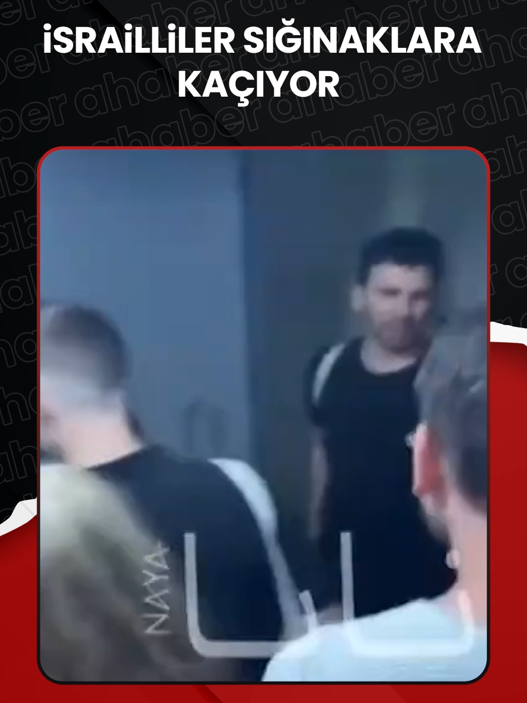 A post by @ahaber on TikTok caption: #İran'ın saldırıları sonrası #İsrailhalkı sığınaklara kaçıyor. #savaş #haber