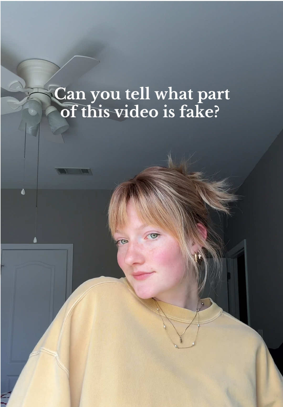 A post by @elyssajoy_ on TikTok caption: Did you guess correctly??  Bet you didn’t!!! My hair is fake. Very fake and very beautiful ☺️  This gorgeous wig is made by @follea - she is 12”  . #dapartner #follea #follearené #wig #wigs #hairloss #trichitillomania #hair 