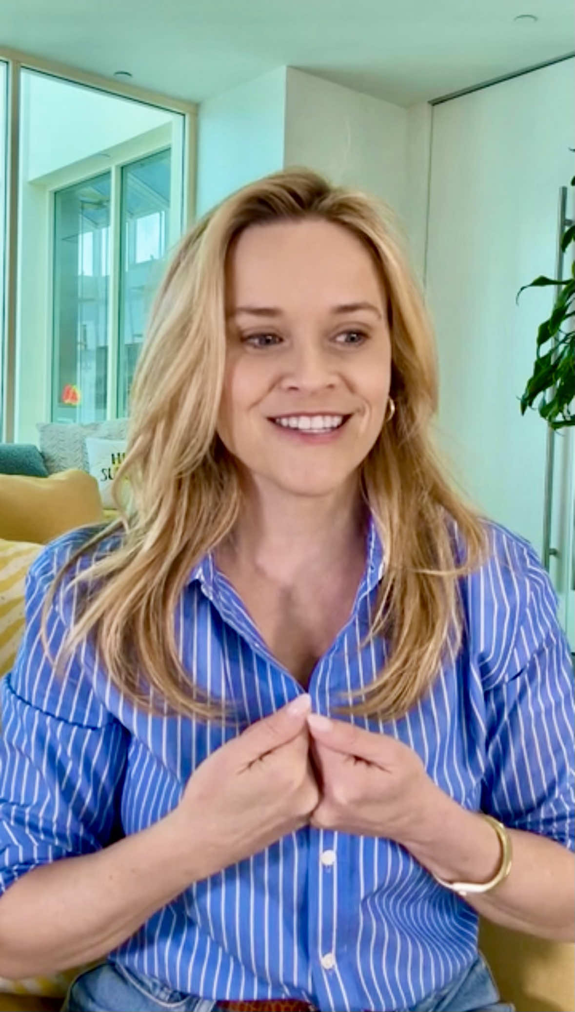 A post by @reesewitherspoon on TikTok caption: Something bright is rising! I'm so excited to share it with you- watch my channels for more very soon 💫 @Hello Sunshine 