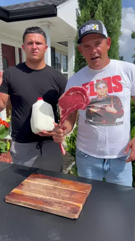 A post by @ralphthebaker on TikTok caption: Check out this steak we marinated in milk #food #eat #cook 