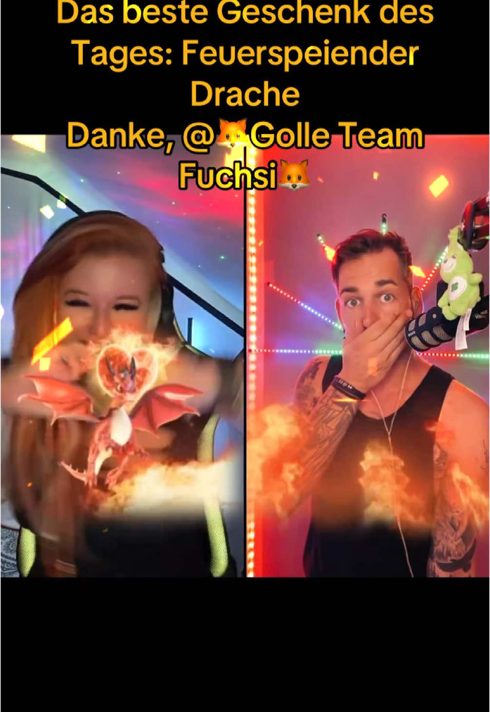 A post by @bunte005 on TikTok caption: Eines der besten Geschenke in meinem LIVE. Danke, 🦊Golle Team Fuchsi🦊! Für deine Unterstützung für meine Inhalte.@🦊Golle Team Fuchsi🦊 #tiktoklive #livehighlights #livegift #fierydragon #feuerspeienderdrache 