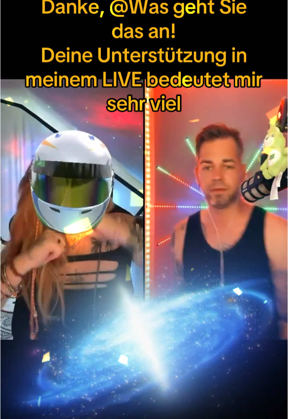 A post by @bunte005 on TikTok caption: Was geht Sie das an, vielen Dank für die unglaubliche Unterstützung bei meinem LIVE! Ich werde weiterhin interessante LIVE-Inhalte erstellen!@Was geht Sie das an #tiktoklive #livehighlights #livegift #racinghelmet #vrgoggles 