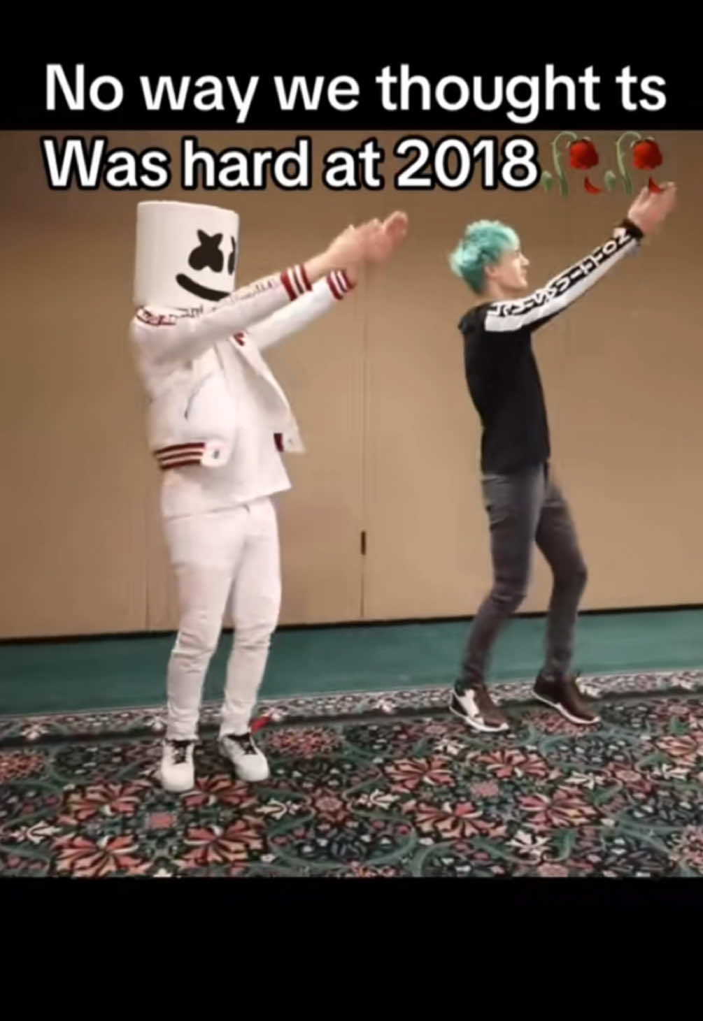 A post by @marshmello on TikTok caption: #stitch with @🇮🇪🇮🇪  we were cringe but we were happy