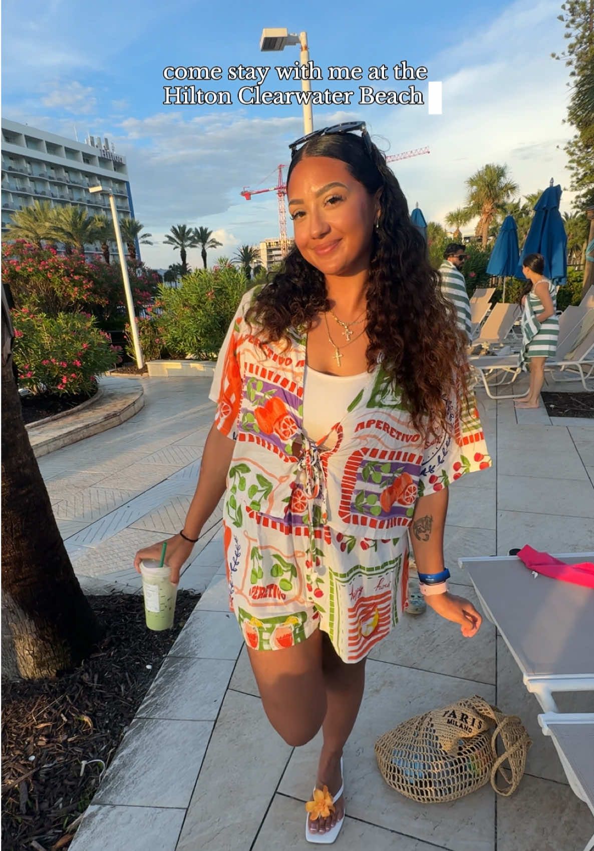 A post by @itscassieblanko on TikTok caption: This must’ve been what God meant when he said he leads me besides still waters 🥹 @hilton 🥥🦀🐠🐚🏝️✨