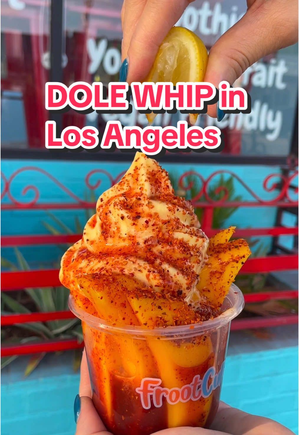 A post by @losangeles_eats on TikTok caption: 📍 @Froot Cups - 7353 Melrose Ave, Unit D, Los Angeles, CA 90046 (they have free parking) 