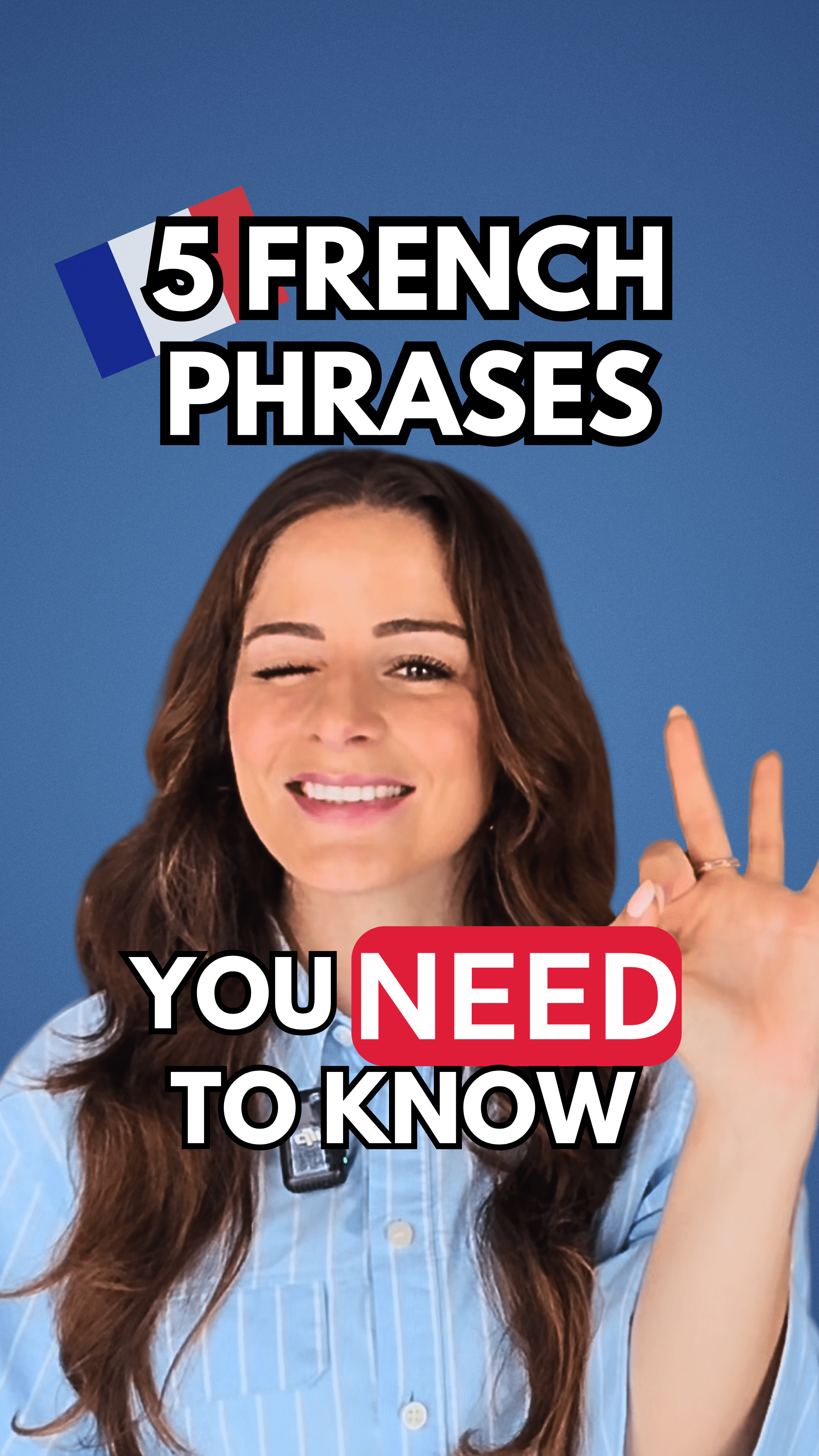 A post by @bonjourtalkinfrench on TikTok caption: Want to sound more like a French native? 🇫🇷 Here are 5 daily phrases you need to know! Which one will you use in your next French chats? 🎥 Watch the full video on our YouTube channel - link in our bio! Learn French every day with Talk In French. 💙 #learnfrench #frenchfluency #frenchlesson #frenchlanguage #frenchexpressions #frenchteacher #frenchvocabulary #dailyfrenchie #frenchvibes #speakfrench #frenchphrases #frenchtips #dailyfrench #frenchconversation #talkinfrench #foryou #foryoupage #LearnOnTikTok